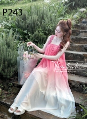 Đầm TK Dài Galaxy Hai Dây Đính Hoa