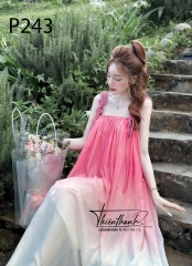 Đầm TK Dài Galaxy Hai Dây Đính Hoa