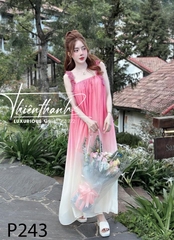 Đầm TK Dài Galaxy Hai Dây Đính Hoa