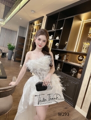 Đầm TK Cúp Ngực Ngắn Voan Lượn Sóng Đuôi Ngắn