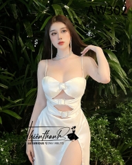 Đầm Amber Tk Dài Hai Dây Khoét Bụng Khoét Eo Xẻ Tà