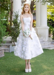 Đầm TK Dài Dáng Xoè Cúp Ngực Đính Hoa Lá
