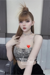 Đầm TK Dài Hai Dây Khoét Bụng Đính Đá Xe Tà