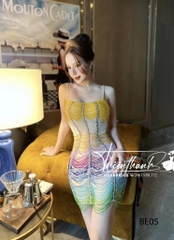 Đầm TK Hai Dây Ngắn Mix Màu