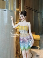 Đầm TK Hai Dây Ngắn Mix Màu