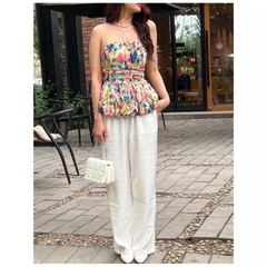 Set Dài Áo Quây Hoa Phồng Xoè Cúp Ngực Mix Chân Váy Xoè Dài