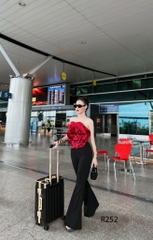 Set TK Dài Áo Cúp Ngực Hoa Hồng Kèm Quần