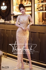Đầm TK Hai Dây Dài Đá Phối Tua Rua Xẻ Tà
