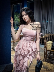 Đầm TK Tầng Hai Dây Dài Khoét Eo Xẻ Tà