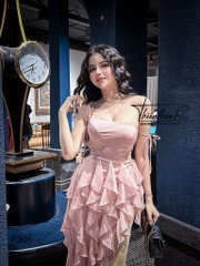 Đầm TK Tầng Hai Dây Dài Khoét Eo Xẻ Tà