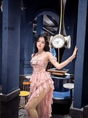 Đầm TK Tầng Hai Dây Dài Khoét Eo Xẻ Tà