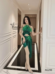 Đầm TK Ngắn Cổ Yếm Khoét Eo Kiểu Thái