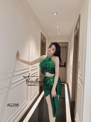 Đầm TK Ngắn Cổ Yếm Khoét Eo Kiểu Thái