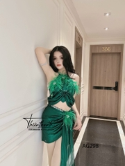 Đầm TK Ngắn Cổ Yếm Khoét Eo Kiểu Thái