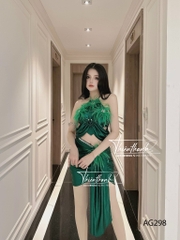 Đầm TK Ngắn Cổ Yếm Khoét Eo Kiểu Thái