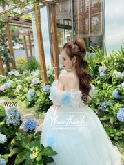 Đầm Maxi Dài Trễ Vai Dáng Xoè Hoa Nổi