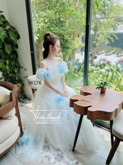 Đầm Maxi Dài Trễ Vai Dáng Xoè Hoa Nổi