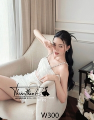 Set Ngắn Bèo Tầng Hai Dây Trắng