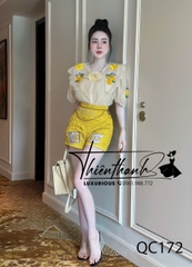 Set QCCC Ngắn Thêu Hoa Cổ Bèo