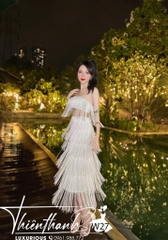Set Chân Váy Dài Phối Áo Ống Tua Rua