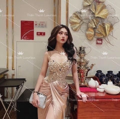 Đầm TK Dài Body Nhún Kết Đá