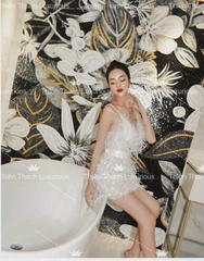 Đầm TK Ngắn Body Kim Sa Kết Lông