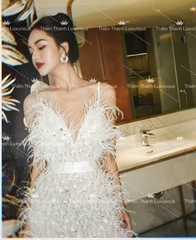 Đầm TK Ngắn Body Kim Sa Kết Lông