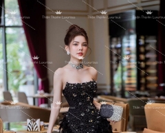 Đầm TK Ngắn Cúp Ngực Phối Lông Vũ
