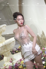 Đầm TK Ngắn Khoét Ngực Kết Tua Rua