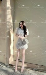 Đầm TK Ngắn Suông Tơ Kết Đá