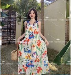 Đầm Maxi Dài Hai Dây Hoạ Tiết Hoa
