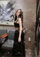 Set TK Dài Áo Croptop Phối Chân Váy Xếp Ly Dài