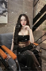 Set TK Dài Áo Croptop Phối Chân Váy Xếp Ly Dài