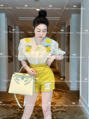 Set QCCC Ngắn Thêu Hoa Cổ Bèo