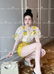 Set QCCC Ngắn Thêu Hoa Cổ Bèo