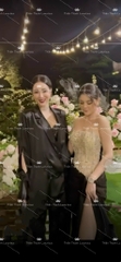 Vest Lụa Dài Dài Tay Khoét Tay Vạt Bầu