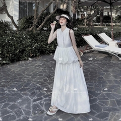 Đầm Babydoll Cổ Tròn Dáng Bom