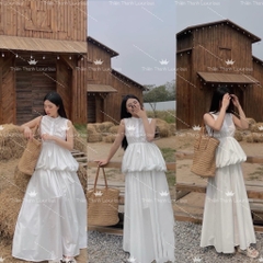 Đầm Babydoll Cổ Tròn Dáng Bom
