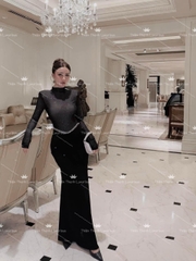 Đầm Thiết Kế Ôm Body Dáng Dài Đính Đá Ngang Eo