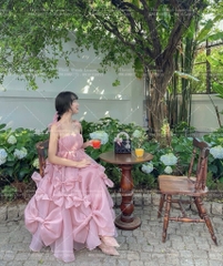 Đầm Hai Dây Dáng Xoè Công Chúa Đính Nơ