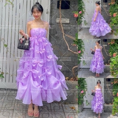 Đầm Hai Dây Dáng Xoè Công Chúa Đính Nơ