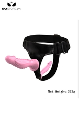 SMT1252 - Dương vật giả silicon 2 đầu dài 14 và 17cm liền quần