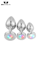 SMT1010 - Butt plug hậu môn kim loại có đèn 7 màu tự động thay đổi