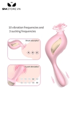 SMT1161 - Máy thủ dâm với có chế độ rung và hút dùng sạc dài 15cm