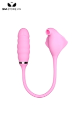 SMT1032 - Máy rung 2 đầu silicon rung thụt và hút liếm dài 34cm