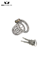 SMT874 - Khóa dương vật inox có ống niệu đạo với 3 size khác nhau