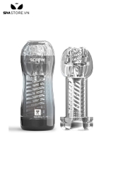 SMT1715 - Cốc thủ dâm Glaku siliicon trong suốt có xoáy trong dài 18cm