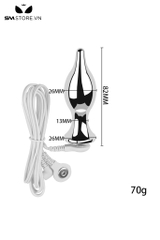 SMT4279 - Butt plug inox không gỉ với phần đầu nhọn dần dài 82mm