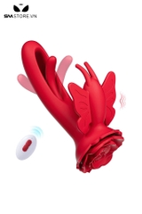 SMT2826 - Máy rung liếm hình bướm hoa điều khiển sạc điện dài 155mm