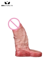 SMT2756 - Dương vật giả rỗng ruột silicon có 4 kích cỡ và gân nổi
